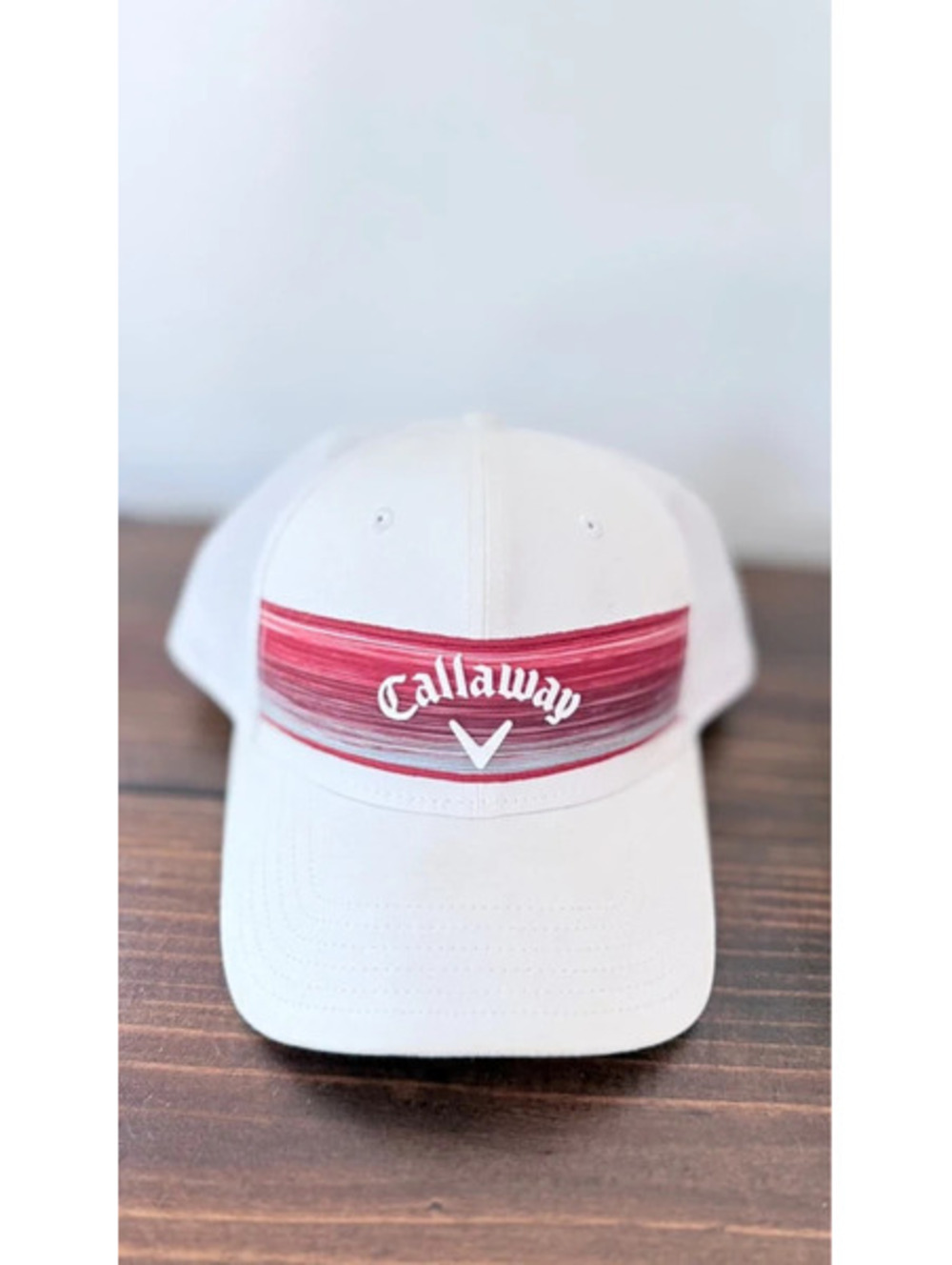 Callaway Golf Stripe Mesh Hat distinctive red striped applique logo.